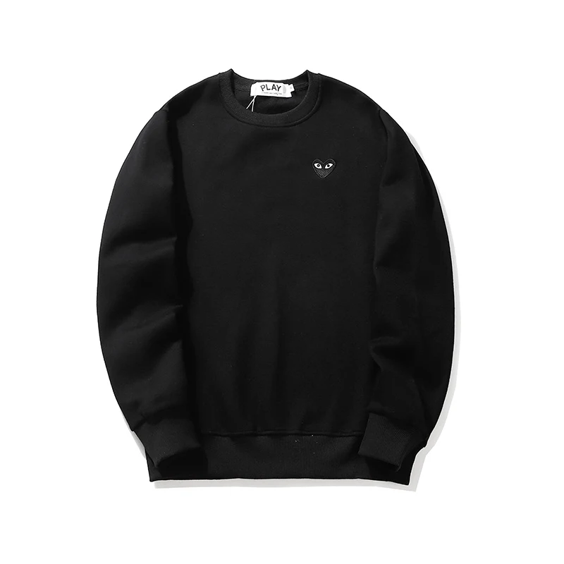 Heart Embroidery Sweatshirt in Black