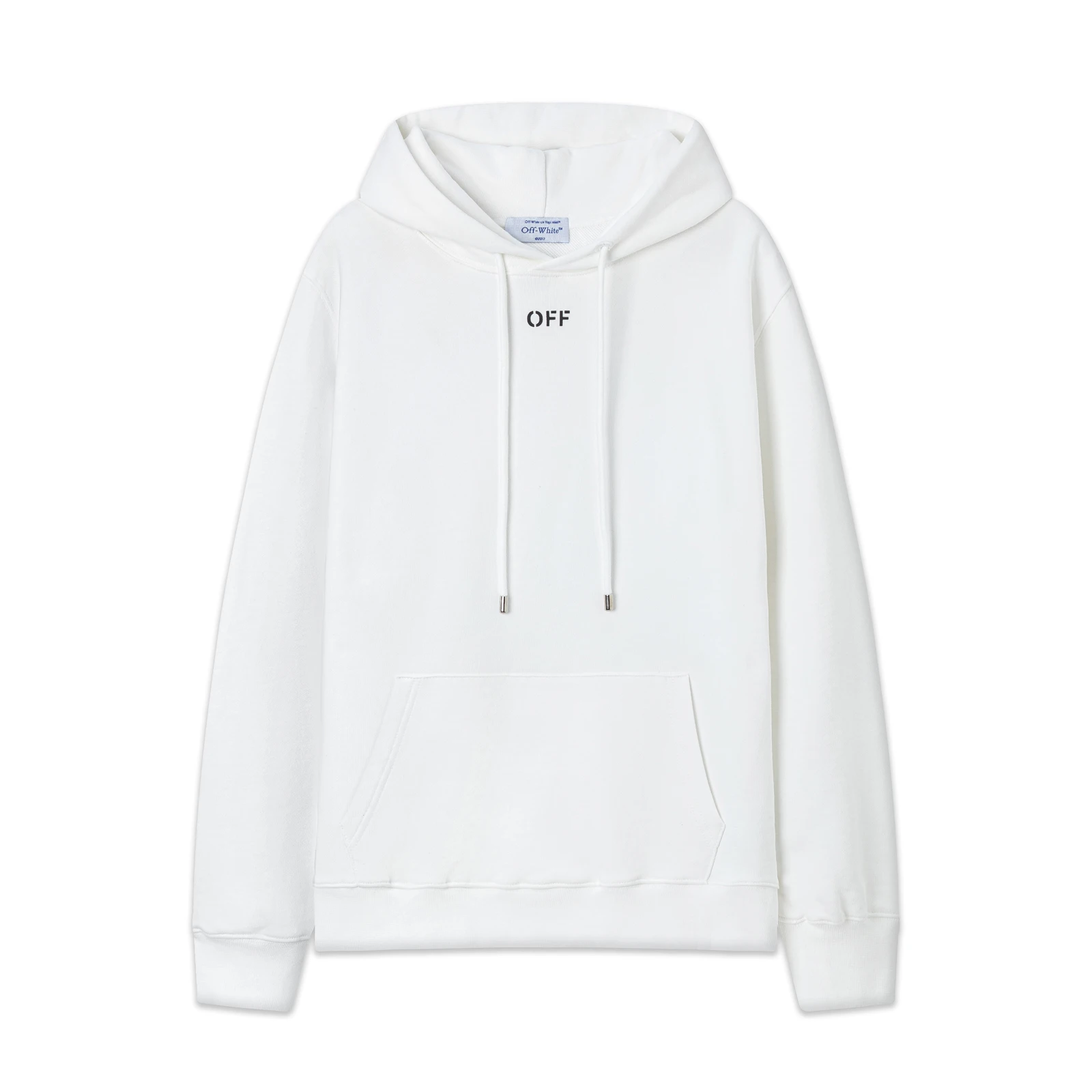 White arrow graphic hoodie, front