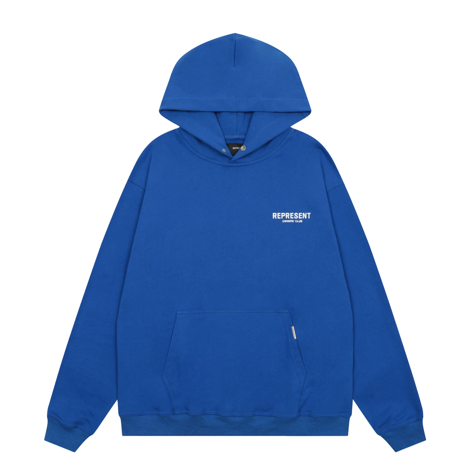 Blue graphic hoodie, front