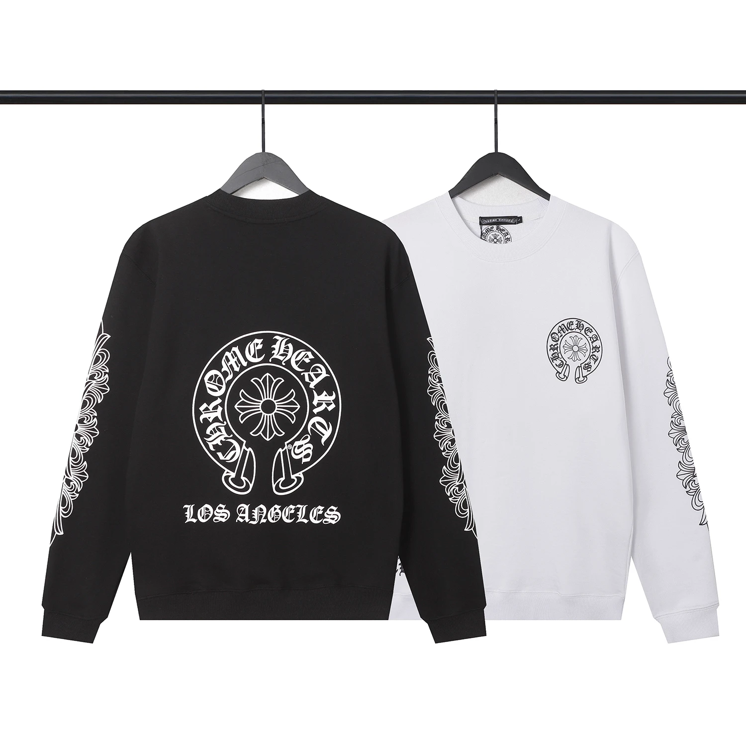 Graphic Print Sweatshirt, black and white overview