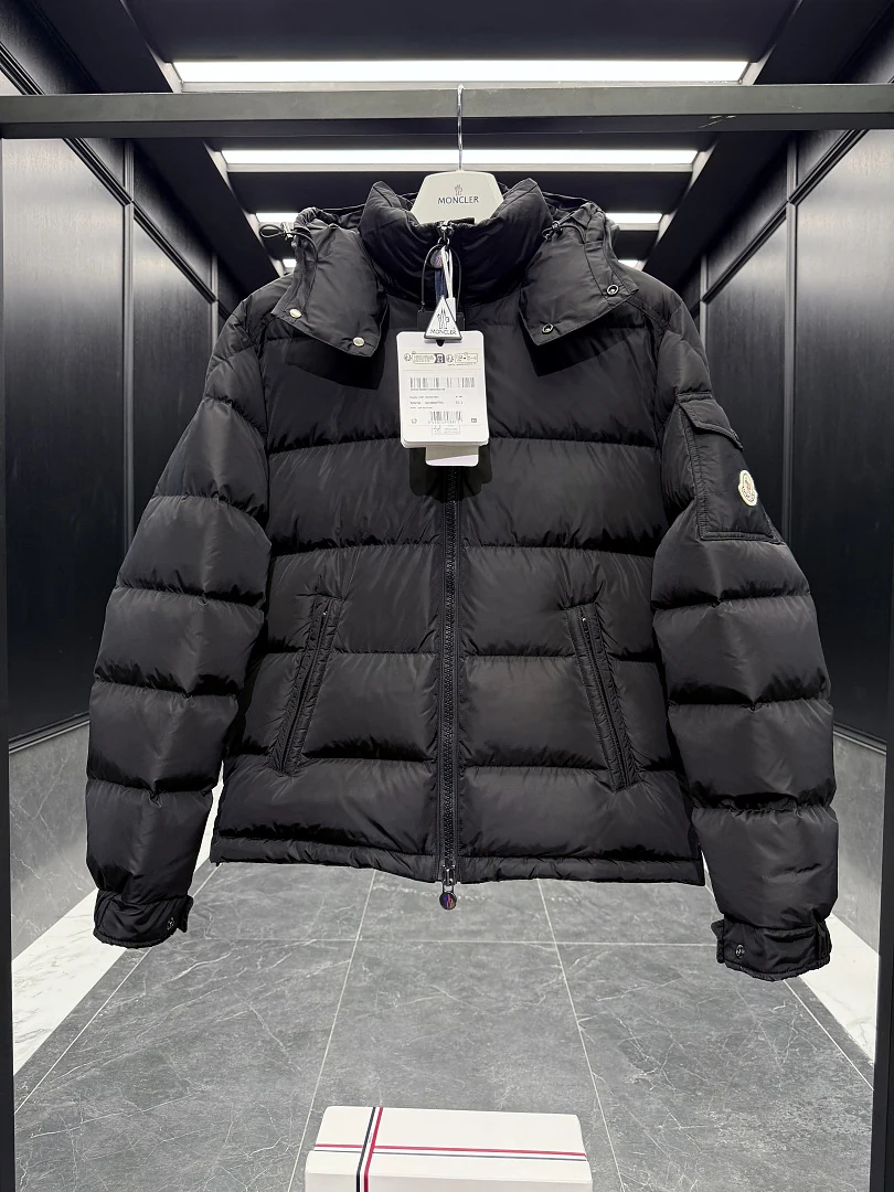 Black Moncler Maya jacket, front