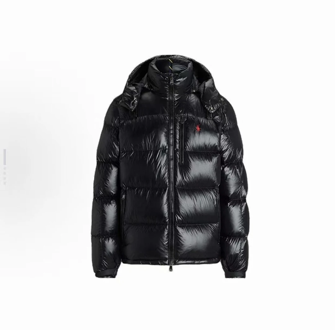 Polo Ralph Lauren hooded puffer jacket, black front